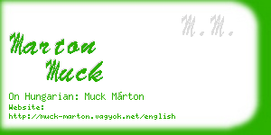 marton muck business card